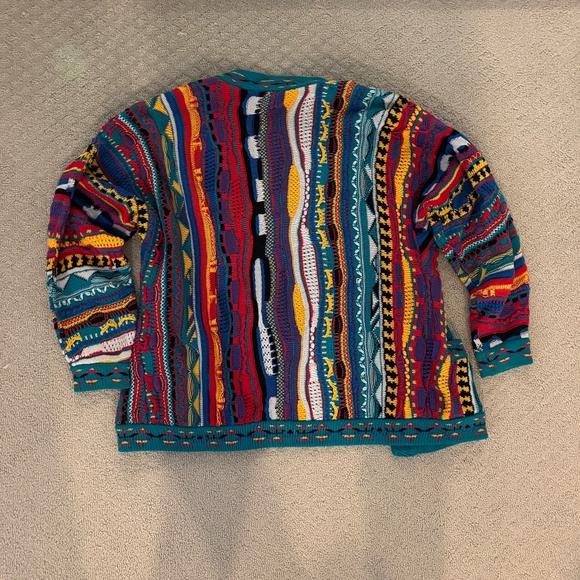 COOGI CUGGI men’s retro 70s style button down sweater cardigan size S - Picture 4 of 4